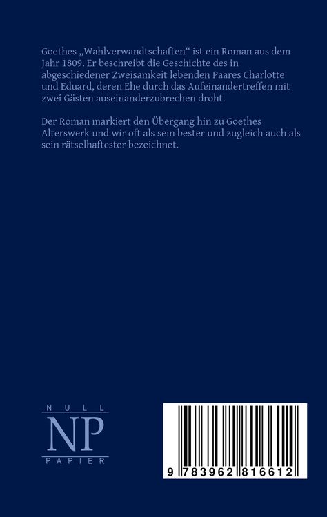 Produktbild: Die Wahlverwandtschaften