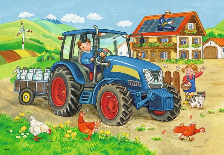 Produktbild: Puzzle Ravensburger Baustelle und Bauernhof 2 X 12 Teile