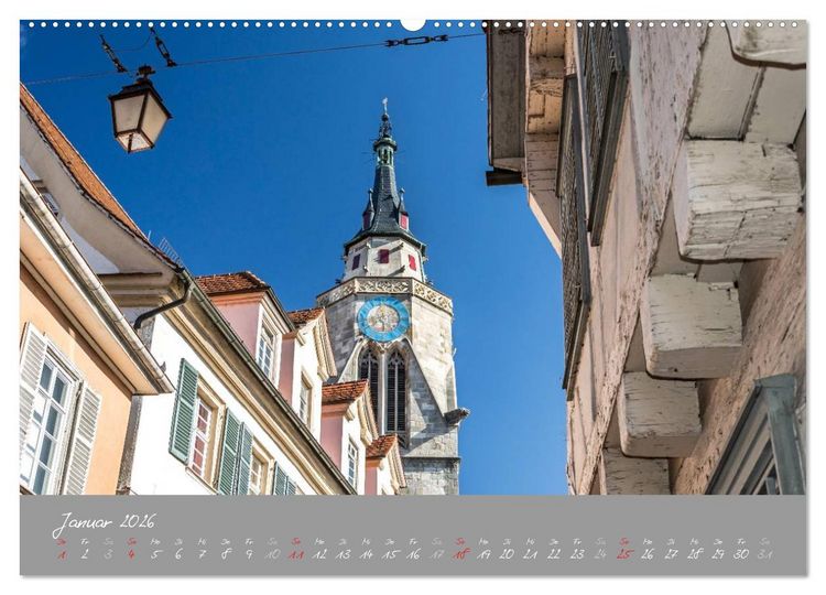 Produktbild: Zw&ouml;lf Monate in T&uuml;bingen (hochwertiger Premium Wandkalender 2026 DIN A2 quer), Kunstdruck in Hochglanz
