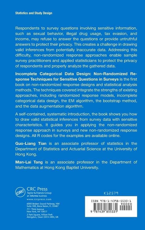 Produktbild: Incomplete Categorical Data Design