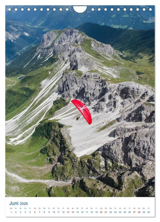 Produktbild: Paragliding - von gr&uuml;nen Wiesen zu schroffen Gletschen (Wandkalender 2026 DIN A4 hoch), CALVENDO Monatskalender