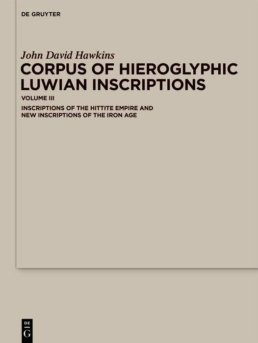 Produktbild: Corpus of Hieroglyphic Luwian Inscriptions