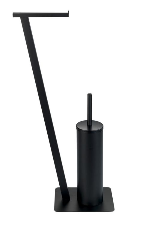 Produktbild: Stand WC-Garnitur Mod. Lirio Schwarz matt, mit viereckiger Bodenplatte