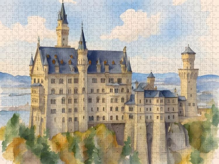 Produktbild: CALVENDO Puzzle Schloss Neuschwanstein | 1000 Teile Lege-Gr&ouml;&szlig;e 64x48cm Foto-Puzzle f&uuml;r gl&uuml;ckliche Stunden