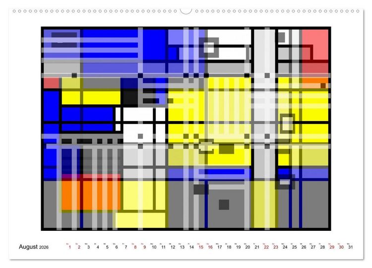 Produktbild: Abstract Variations inspired by Mondrian (Wandkalender 2026 DIN A2 quer), CALVENDO Monatskalender