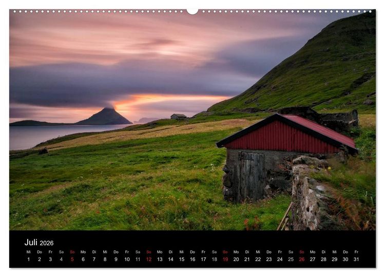 Produktbild: Wunderbare F&auml;r&ouml;er Inseln (hochwertiger Premium Wandkalender 2026 DIN A2 quer), Kunstdruck in Hochglanz