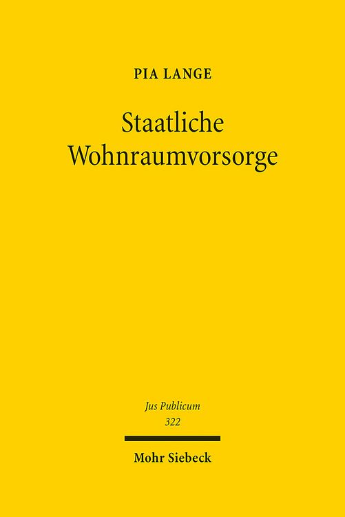 Produktbild: Lange, P: Staatliche Wohnraumvorsorge