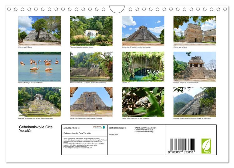 Produktbild: Geheimnisvolle Orte Yucat&aacute;n (Wandkalender 2026 DIN A4 quer), CALVENDO Monatskalender