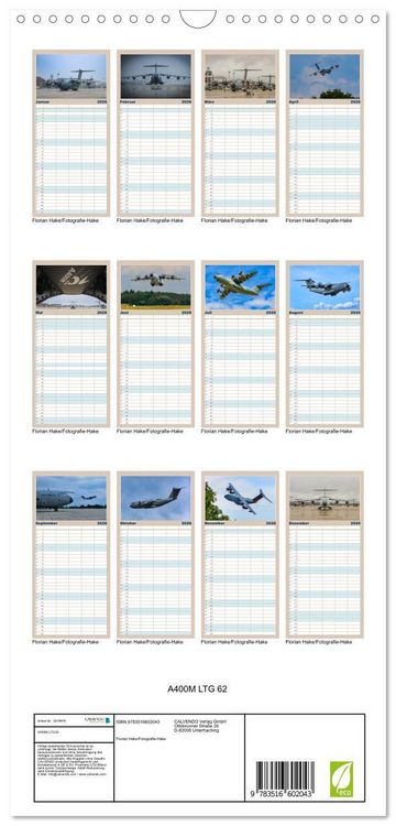 Produktbild: Familienplaner 2026 - A400M LTG 62 mit 5 Spalten (Wandkalender, 21 x 45 cm) CALVENDO