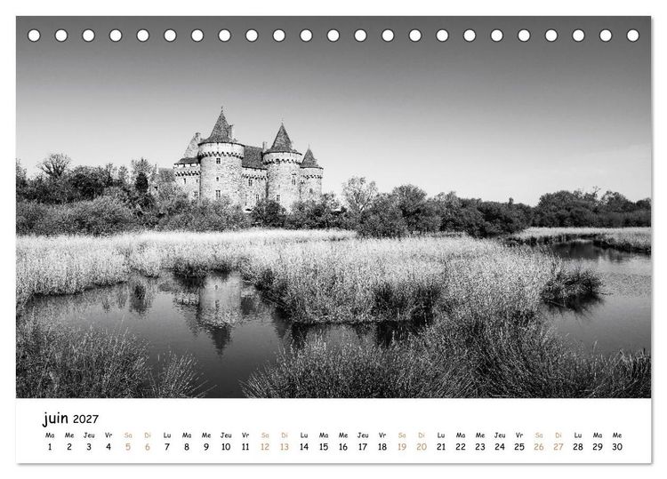 Produktbild: Terres de contraste &ndash; Une ann&eacute;e en monochrome (Calendrier de bureau 2027 DIN A5 vertical), CALVENDO calendrier mensuel