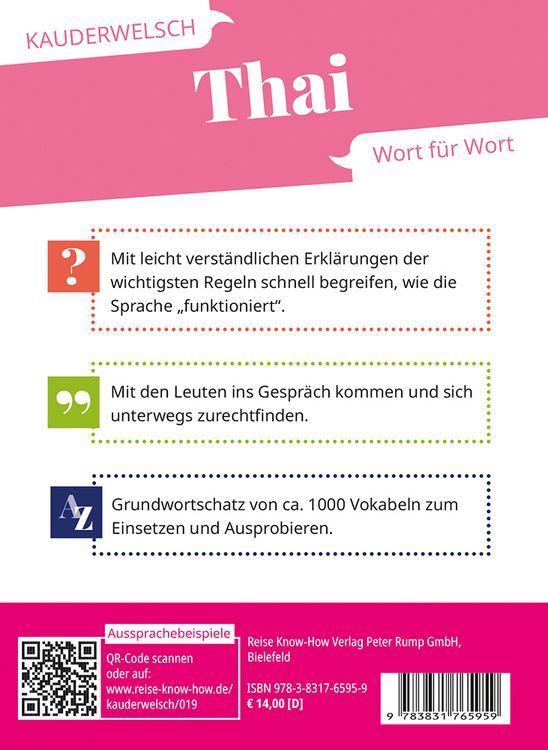 Produktbild: Reise Know-How Sprachf&uuml;hrer Thai - Wort f&uuml;r Wort