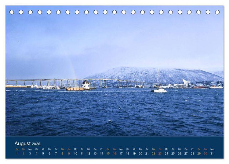 Produktbild: Troms&ouml;, eisiges Nord-Norwegen (Tischkalender 2026 DIN A5 quer), CALVENDO Monatskalender