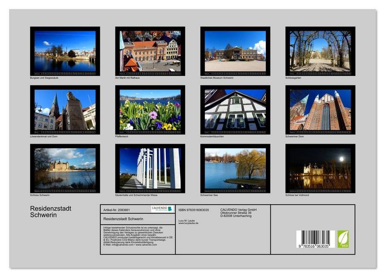 Produktbild: Residenzstadt Schwerin (Wandkalender 2026 DIN A3 quer), CALVENDO Monatskalender