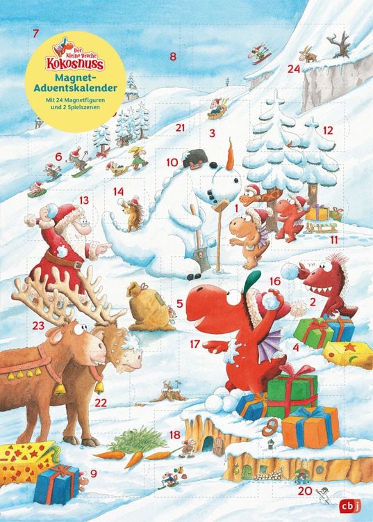 Produktbild: Der kleine Drache Kokosnuss - Magnet-Adventskalender mit 24 verschiedenen Magnet-Motiven