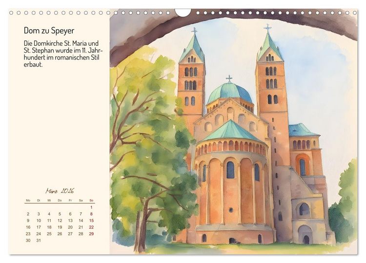 Produktbild: Deutschlands sch&ouml;nste Kirchen (Wandkalender 2026 DIN A3 quer), CALVENDO Monatskalender