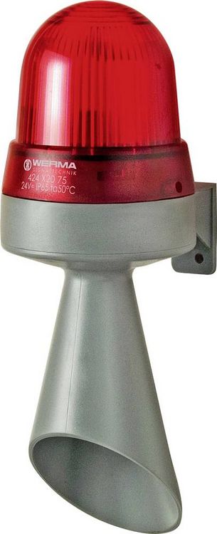 Produktbild: Werma Signaltechnik Kombi-Signalgeber LED 424.120.75 Rot Dauerlicht 24 V/DC 98 dB