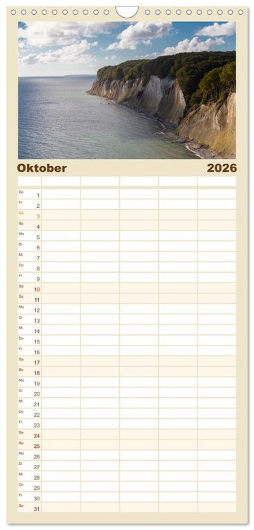Produktbild: Familienplaner 2026 - Traumhaftes R&uuml;gen mit 5 Spalten (Wandkalender, 21 x 45 cm) CALVENDO