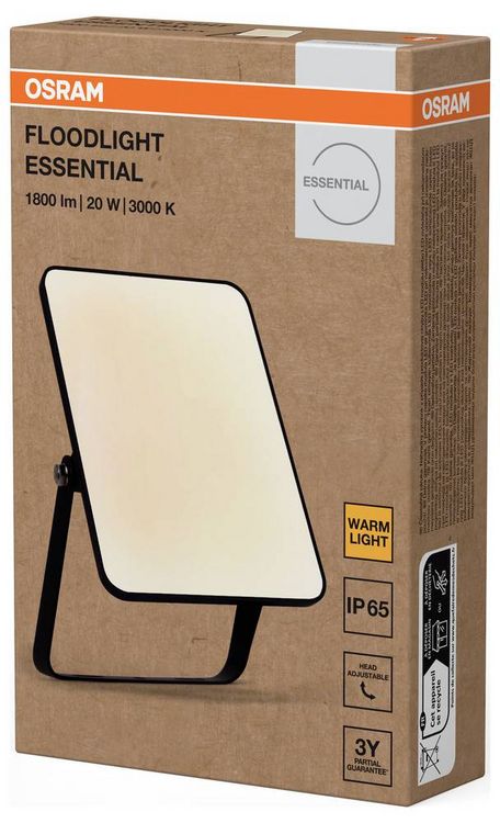 Produktbild: OSRAM HOMELIGHTING Floodlight Essential 20W 3000K 4099854429705 LED-Au&szlig;enstrahler 20.00 W Leuchtfarben: Warmwei&szlig;