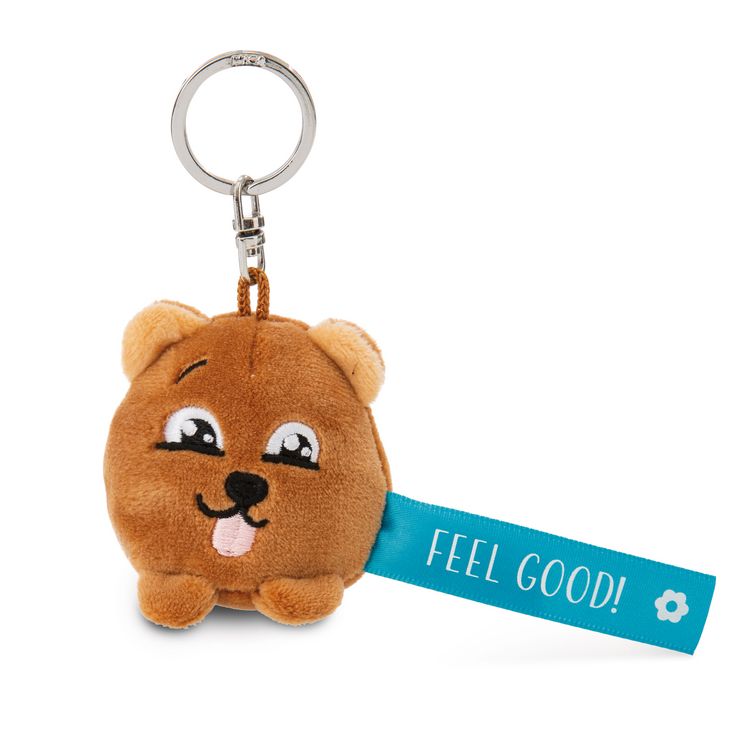 Produktbild: Schl&uuml;sselanh&auml;nger B&auml;r &bdquo;Feel Good!&ldquo; blau 5cm an