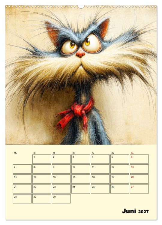 Produktbild: Schr&auml;ge Charaktere. Eigenwillige Katzen-Cartoons (hochwertiger Premium Wandkalender 2027 DIN A2 hoch), Kunstdruck in Hochglanz
