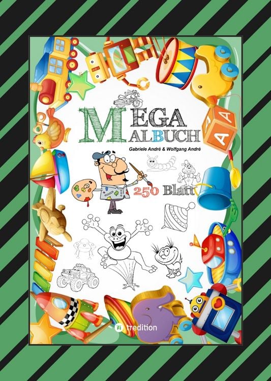 Produktbild: Mega Malbuch - 250 Seiten - Lustige Motive - Spannende Themen - Verschiedene Welten - ein Abenteuer f&uuml;r Zeichner
