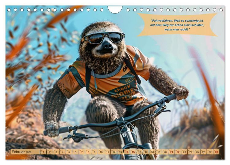 Produktbild: Der tierisch lustige Fahrradkalender (Wandkalender 2026 DIN A4 quer), CALVENDO Monatskalender