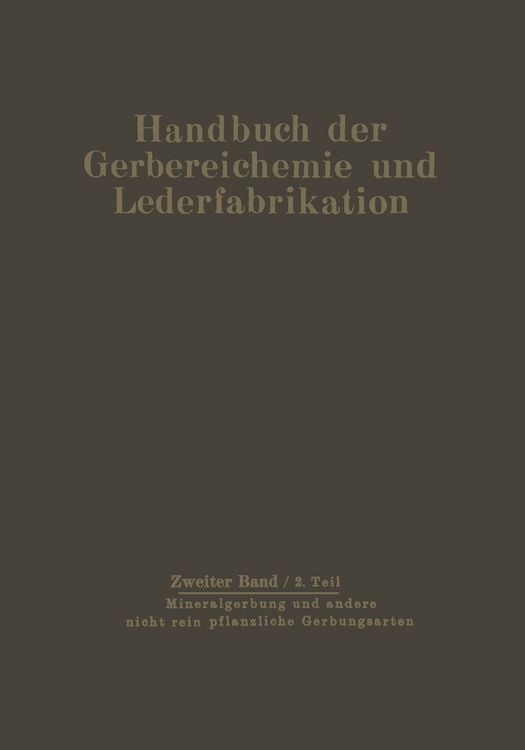 Produktbild: Mineralgerbung und andere nicht rein pflanzliche Gerbungsarten