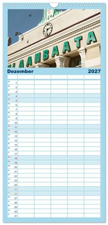 Produktbild: Familienplaner 2027 - UB, Ulan Bator, Ulaanbaatar mit 5 Spalten (Wandkalender, 21 x 45 cm) CALVENDO