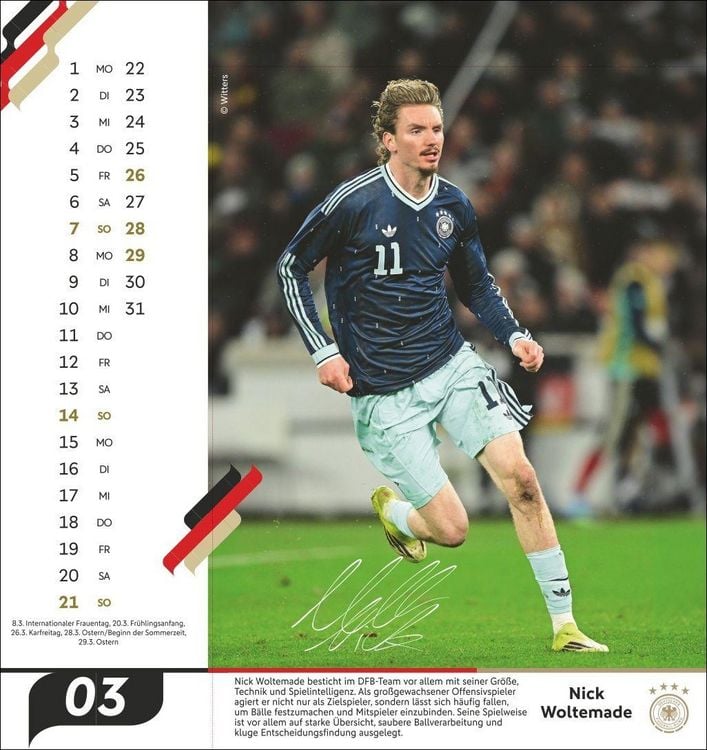 Produktbild: DFB M&auml;nner Postkartenkalender 2027
