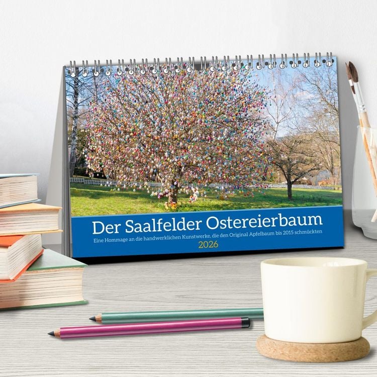 Produktbild: Der Saalfelder Ostereierbaum (Tischkalender 2026 DIN A5 quer), CALVENDO Monatskalender