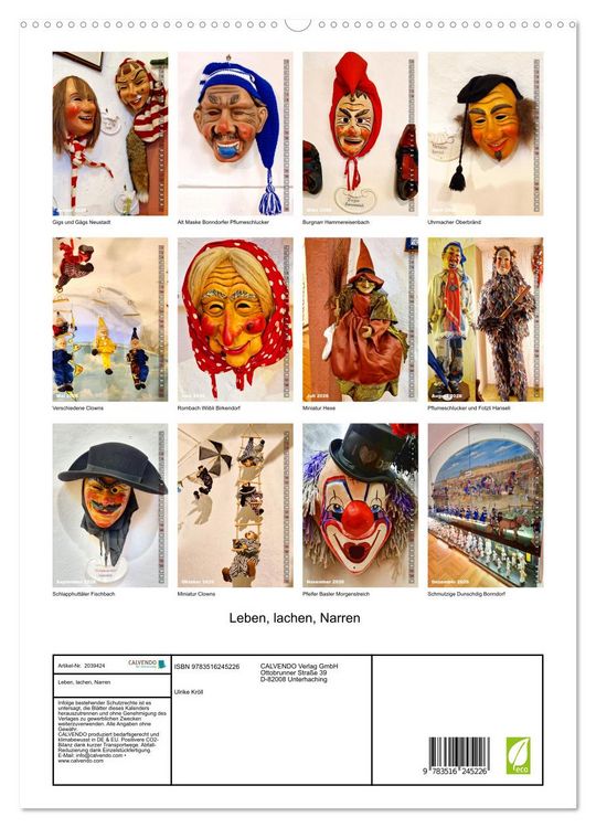 Produktbild: Leben, lachen, Narren (hochwertiger Premium Wandkalender 2026 DIN A2 hoch), Kunstdruck in Hochglanz
