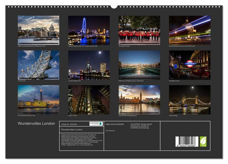 Produktbild: Wundervolles London (hochwertiger Premium Wandkalender 2026 DIN A2 quer), Kunstdruck in Hochglanz