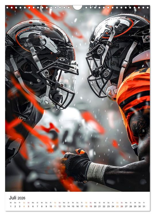 Produktbild: American Football - coole M&auml;nner (Wandkalender 2026 DIN A3 hoch), CALVENDO Monatskalender