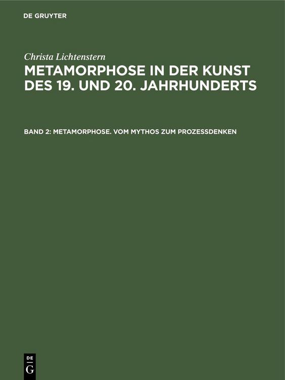 Produktbild: Metamorphose. Vom Mythos zum Proze&szlig;denken