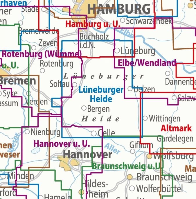 Produktbild: ADFC-Regionalkarte Lüneburger Heide, 1:75.000, mit Tagestourenvorschlägen, reiß- und wetterfest, E-Bike-geeignet, GPS-Tracks Download