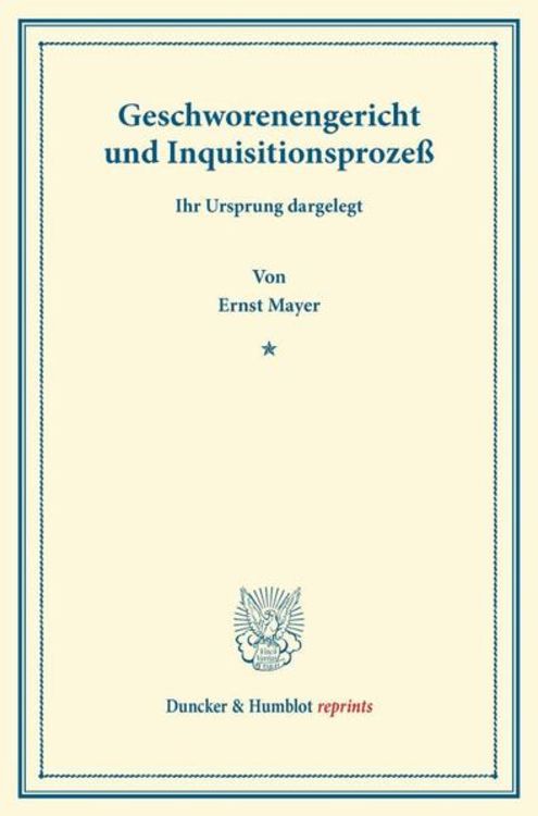 Produktbild: Geschworenengericht und Inquisitionsproze&szlig;.