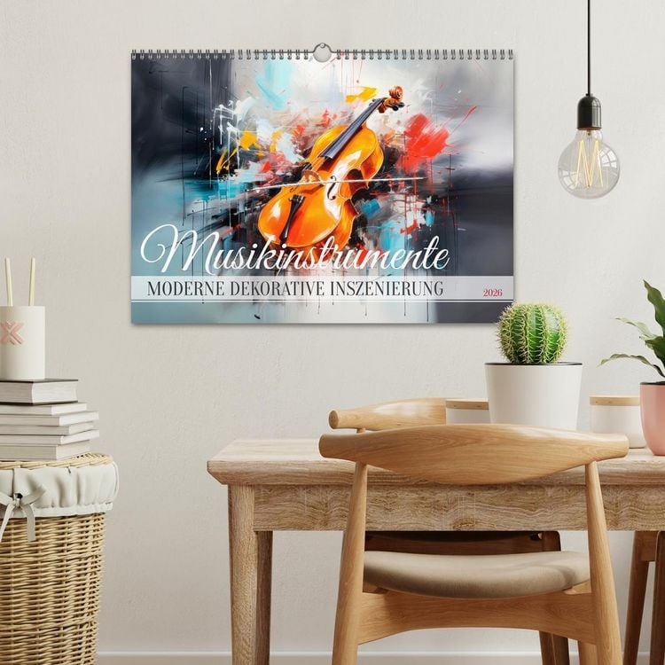 Produktbild: MUSIKINSTRUMENTE Moderne dekorative Inszenierung (Wandkalender 2026 DIN A3 quer), CALVENDO Monatskalender