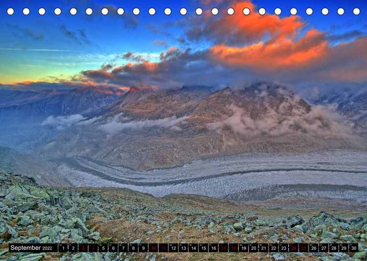 Produktbild: Aletschgletscher - Gr&ouml;&szlig;ter und l&auml;ngster Gletscher der Alpen (Tischkalender 2022 DIN A5 quer)
