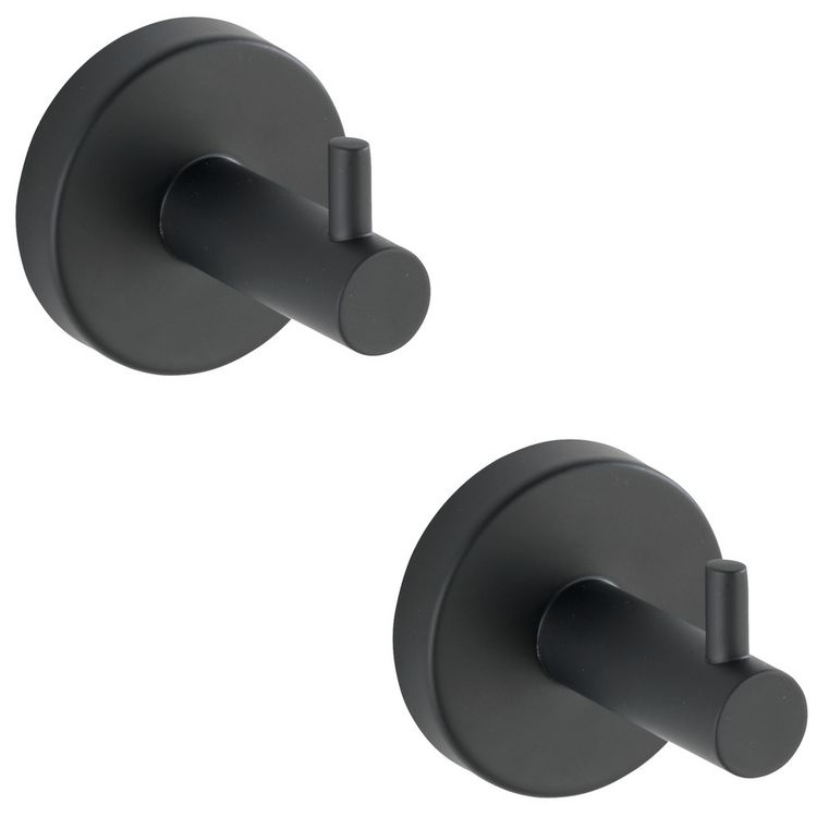 Produktbild: Wandhaken Uno Mod. Bosio Black matt, 2er Set, Edelstahl rostfrei