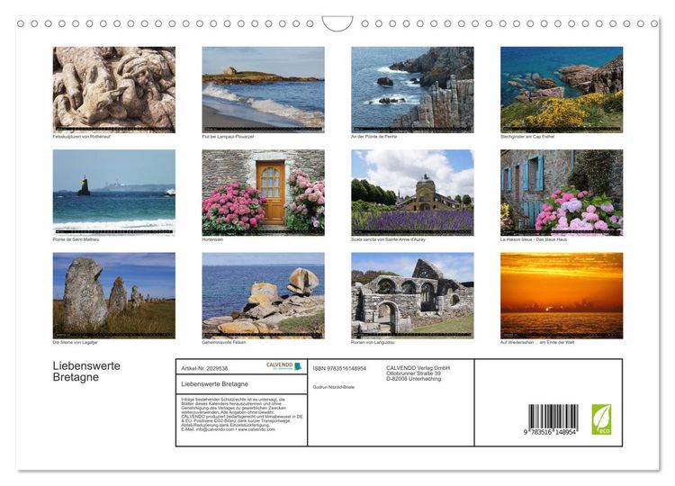 Produktbild: Liebenswerte Bretagne (Wandkalender 2026 DIN A3 quer), CALVENDO Monatskalender