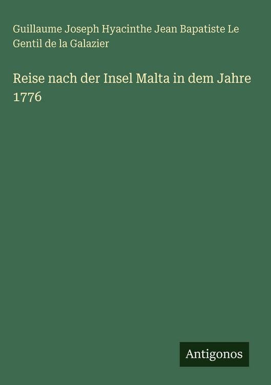Produktbild: Reise nach der Insel Malta in dem Jahre 1776