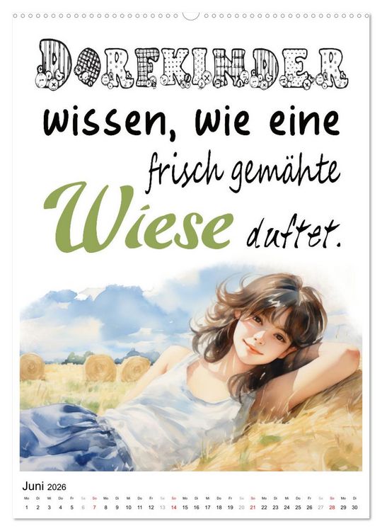 Produktbild: Dorfkinder und stolz darauf (hochwertiger Premium Wandkalender 2026 DIN A2 hoch), Kunstdruck in Hochglanz