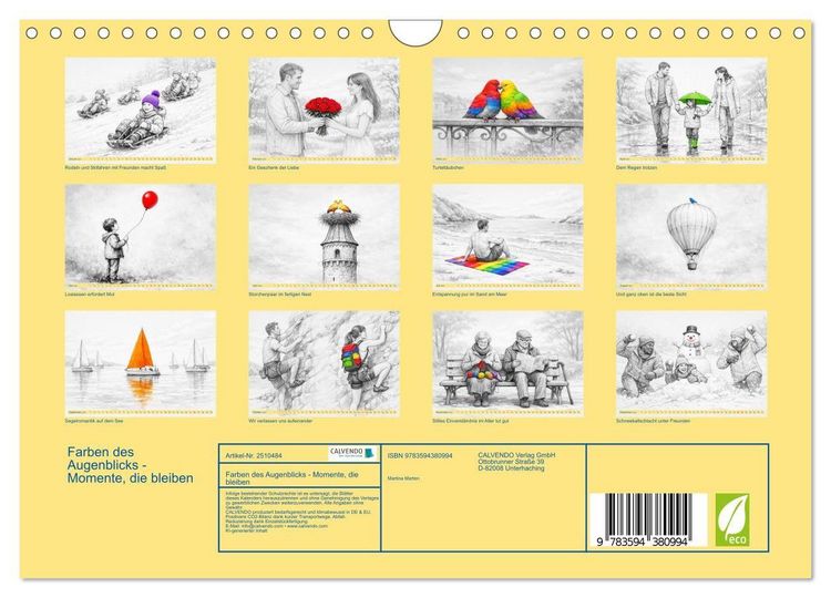 Produktbild: Farben des Augenblicks - Momente, die bleiben (Wandkalender 2027 DIN A4 quer), CALVENDO Monatskalender
