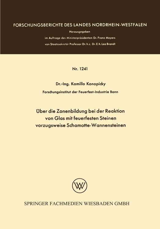 Produktbild: &Uuml;ber die Zonenbildung bei der Reaktion von Glas mit feuerfesten Steinen, vorzugsweise Schamotte-Wannensteinen