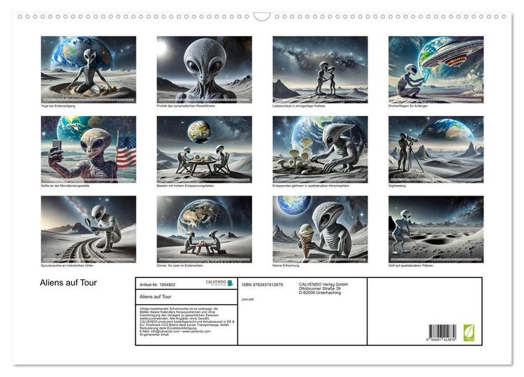 Produktbild: Aliens auf Tour (Wandkalender 2026 DIN A2 quer), CALVENDO Monatskalender