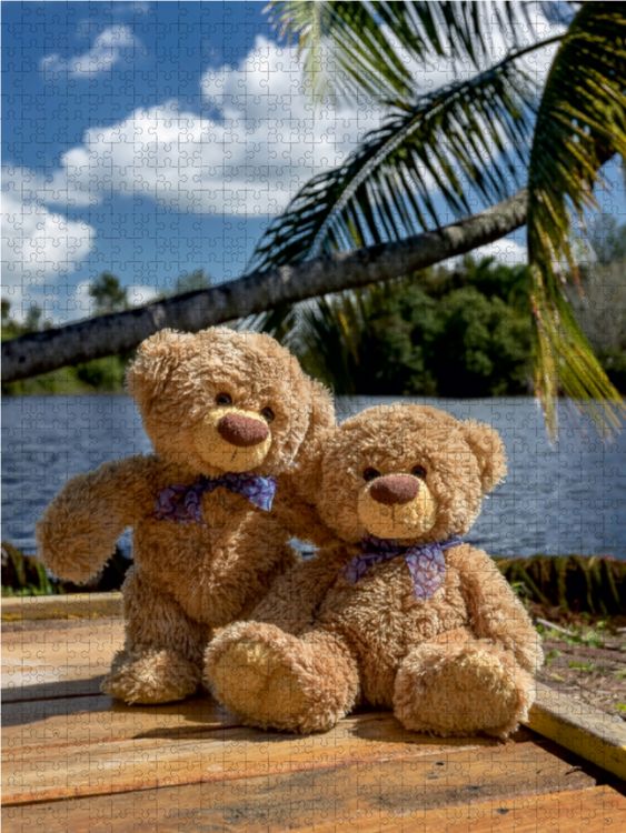 Produktbild: CALVENDO Puzzle Travelling Teddy in Kuba | 1000 Teile Lege-Gr&ouml;&szlig;e 64x48cm Foto-Puzzle f&uuml;r gl&uuml;ckliche Stunden
