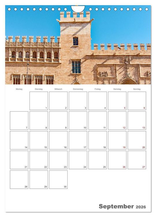 Produktbild: Valencia - Reiseplaner (Wandkalender 2026 DIN A4 hoch), CALVENDO Monatskalender