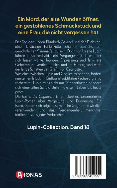 Produktbild: Ars&egrave;ne Lupin und die Rache der Cagliostro. Detektivroman. Maurice Leblanc