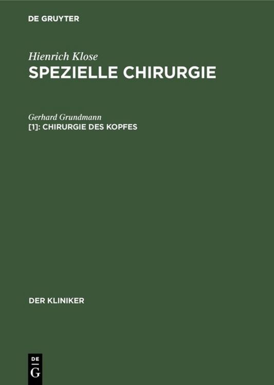 Produktbild: Chirurgie des Kopfes