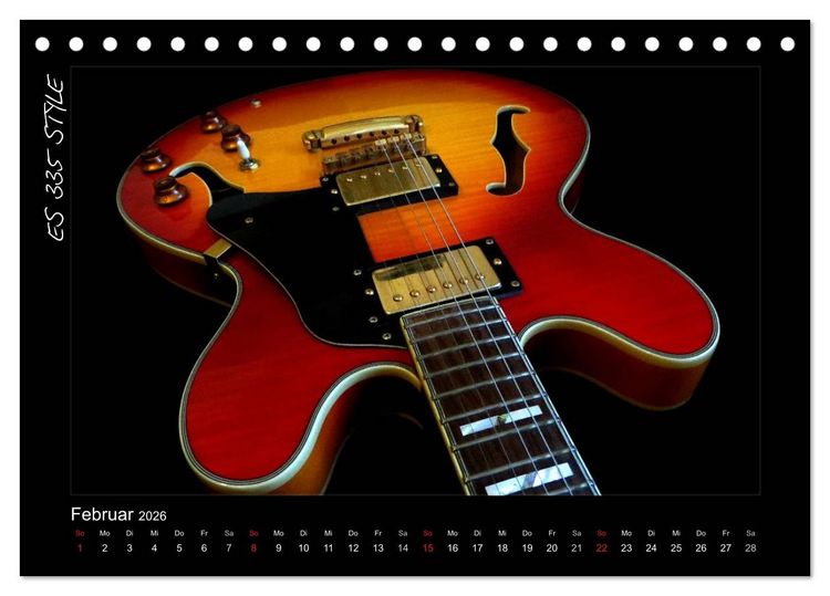 Produktbild: ROCKGITARREN in Szene gesetzt (Tischkalender 2026 DIN A5 quer), CALVENDO Monatskalender